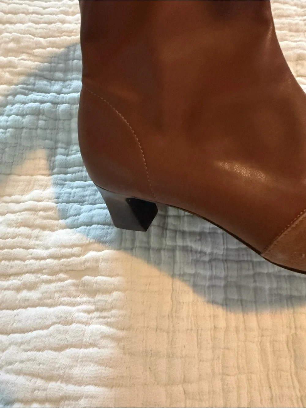 Maeve Cap Toe Brown Pointed Toe Ankle Booties with Low Heel Leather EUC C000